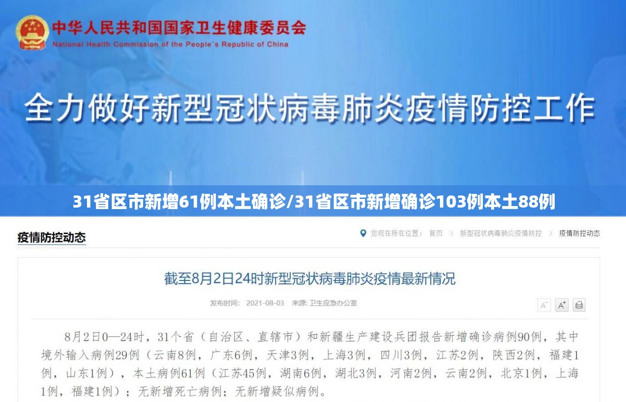 31省区市新增61例本土确诊/31省区市新增确诊103例本土88例 31省区市新增61例本土确诊/31省区市新增确诊103例本土88例