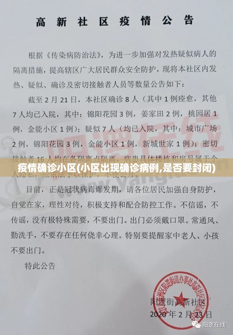 疫情确诊小区(小区出现确诊病例,是否要封闭)