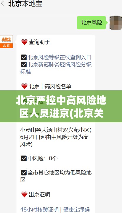 北京严控中高风险地区人员进京(北京关于中高风险地区出入规定) 北京严控中高风险地区人员进京(北京关于中高风险地区出入规定)