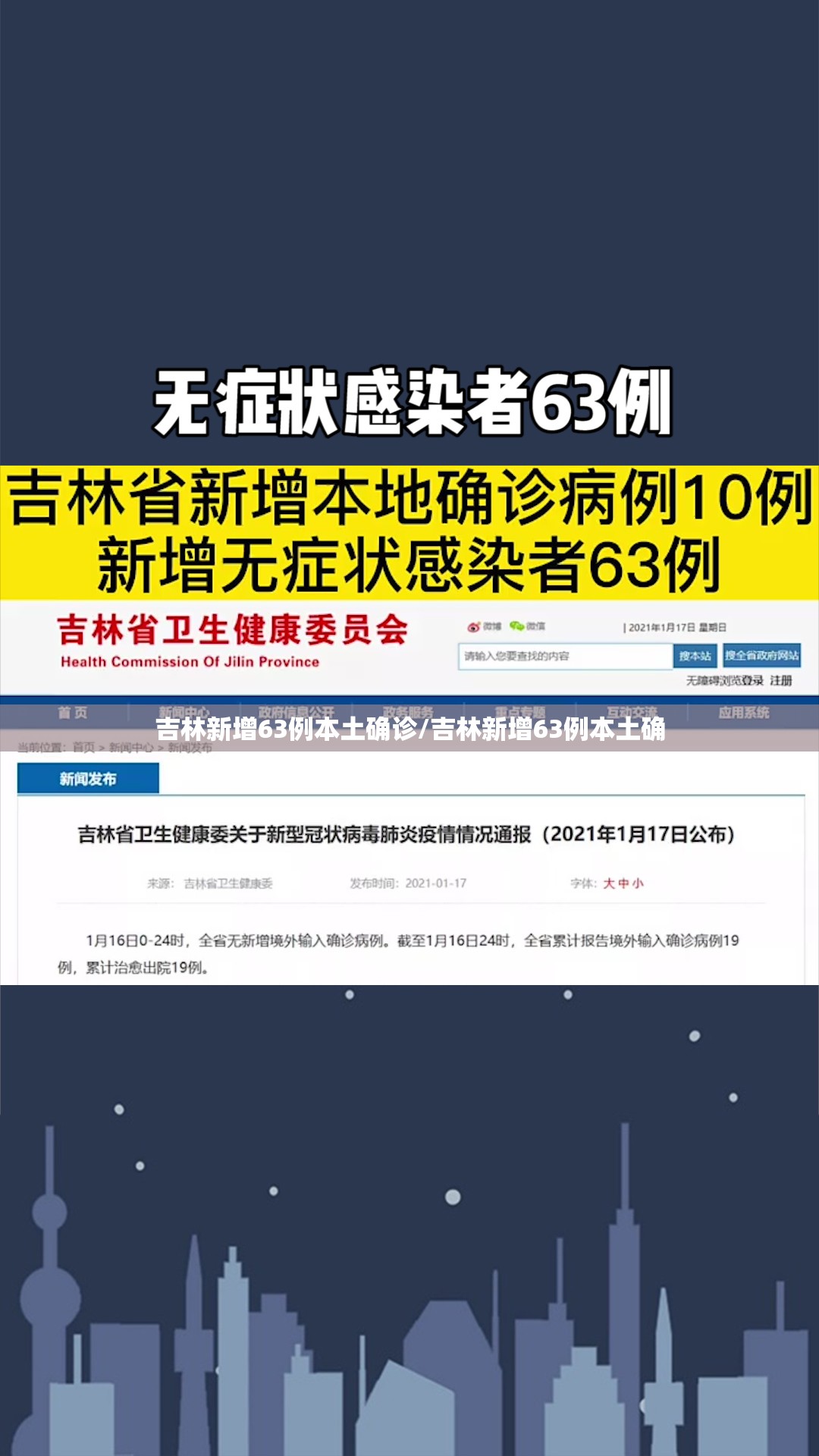 吉林新增63例本土确诊/吉林新增63例本土确
