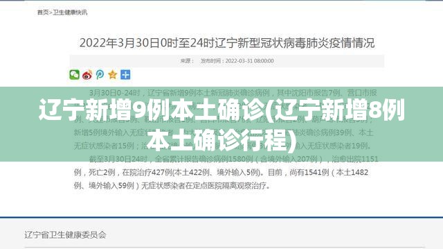 辽宁新增9例本土确诊(辽宁新增8例本土确诊行程)