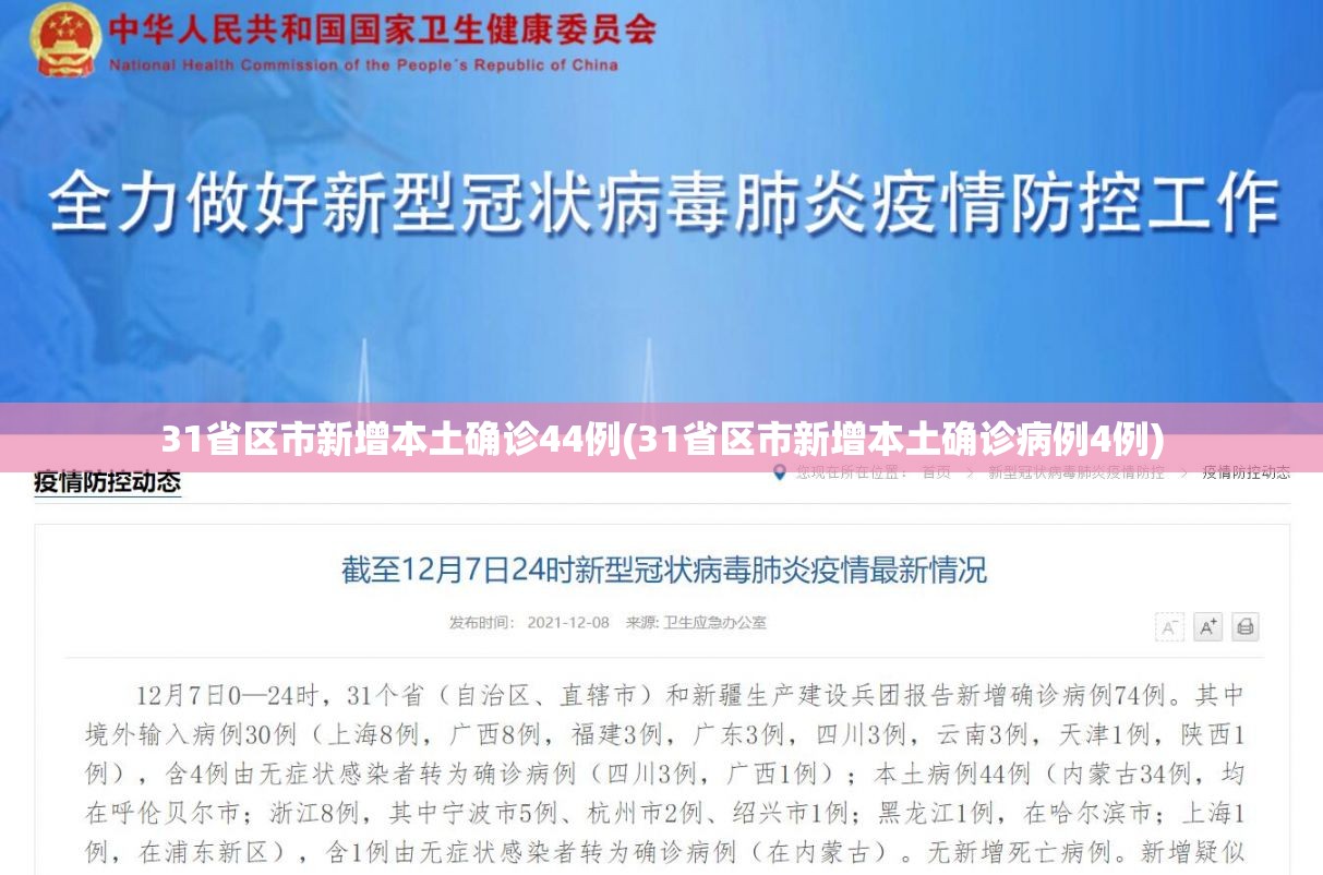 31省区市新增本土确诊44例(31省区市新增本土确诊病例4例) 31省区市新增本土确诊44例(31省区市新增本土确诊病例4例)