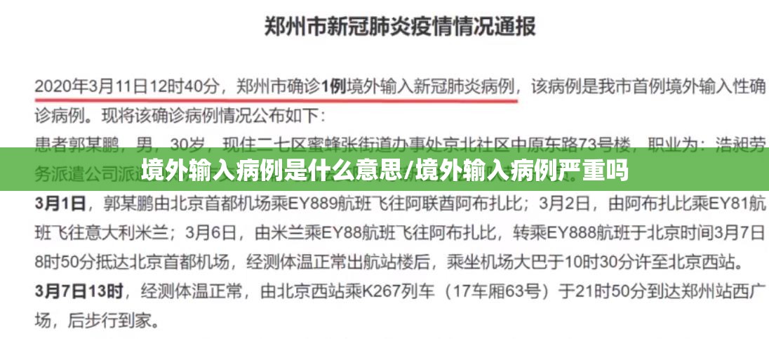 境外输入病例是什么意思/境外输入病例严重吗 境外输入病例是什么意思/境外输入病例严重吗