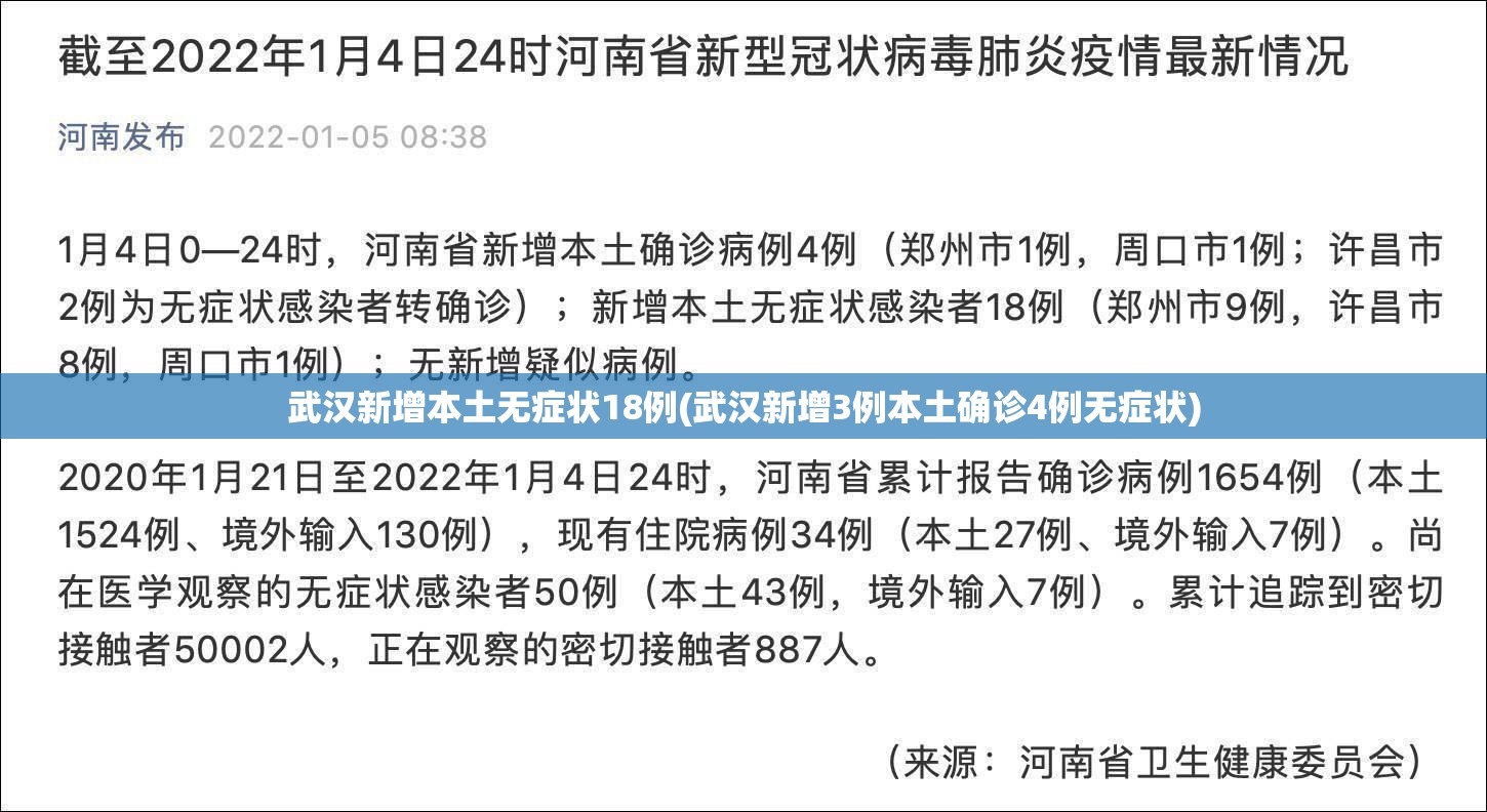武汉新增本土无症状18例(武汉新增3例本土确诊4例无症状)