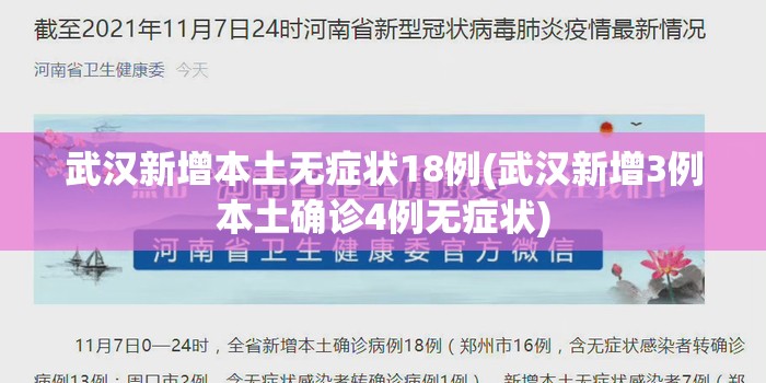 武汉新增本土无症状18例(武汉新增3例本土确诊4例无症状)