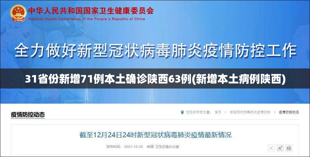 31省份新增71例本土确诊陕西63例(新增本土病例陕西) 31省份新增71例本土确诊陕西63例(新增本土病例陕西)