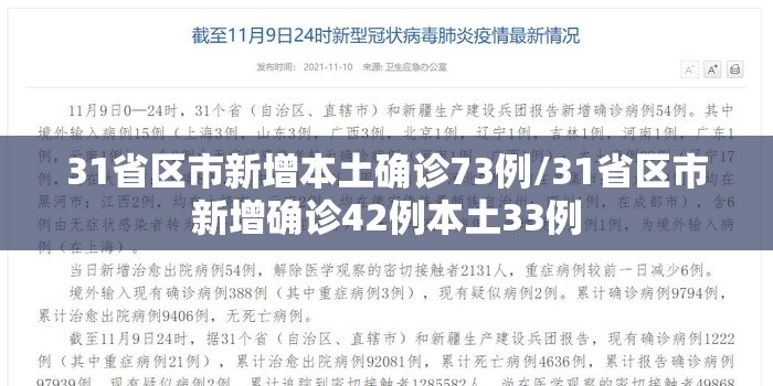 31省区市新增本土确诊73例/31省区市新增确诊42例本土33例 31省区市新增本土确诊73例/31省区市新增确诊42例本土33例