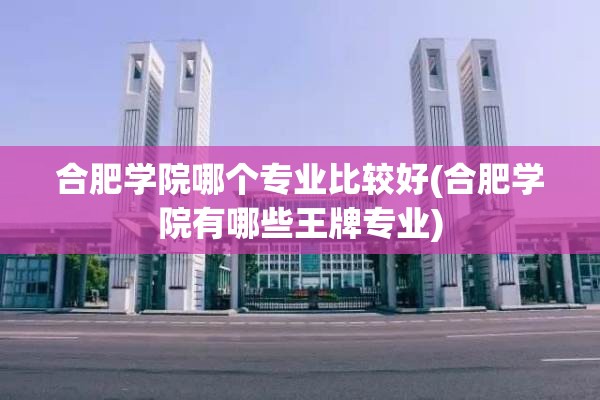 合肥学院哪个专业比较好(合肥学院有哪些王牌专业)