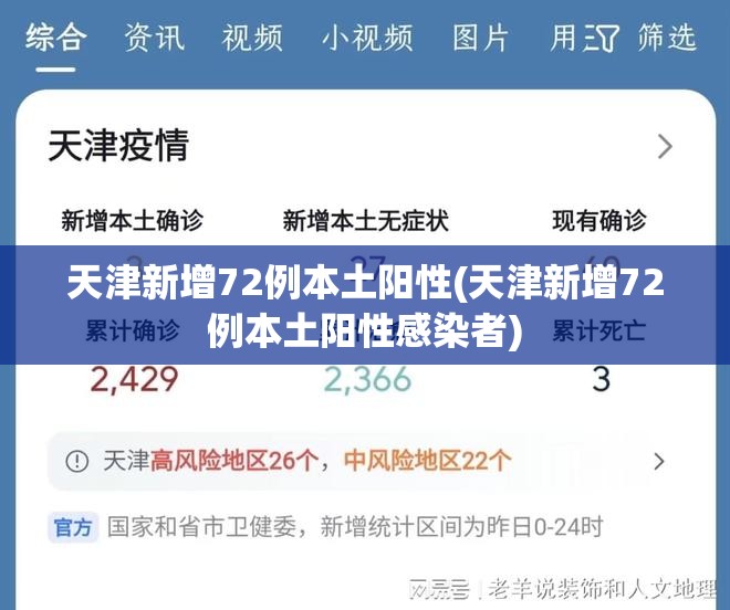 天津新增72例本土阳性(天津新增72例本土阳性感染者) 天津新增72例本土阳性(天津新增72例本土阳性感染者)