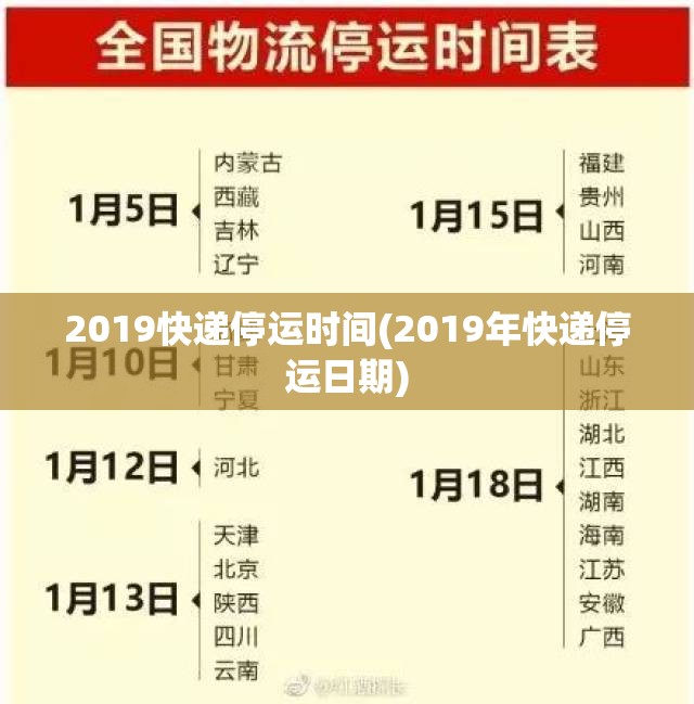 2019快递停运时间(2019年快递停运日期) 2019快递停运时间(2019年快递停运日期)