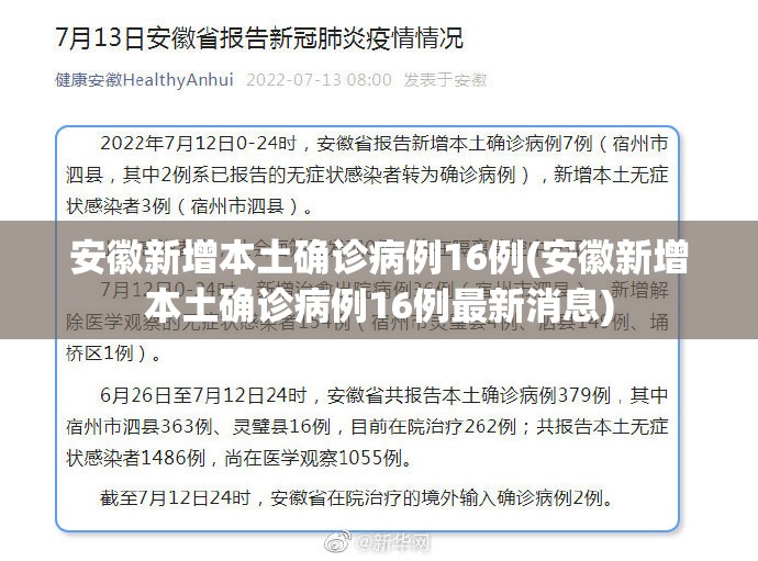 安徽新增本土确诊病例16例(安徽新增本土确诊病例16例最新消息) 安徽新增本土确诊病例16例(安徽新增本土确诊病例16例最新消息)
