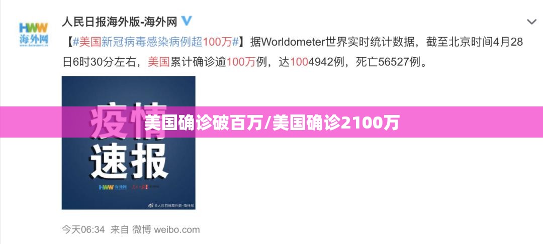 美国确诊破百万/美国确诊2100万 美国确诊破百万/美国确诊2100万