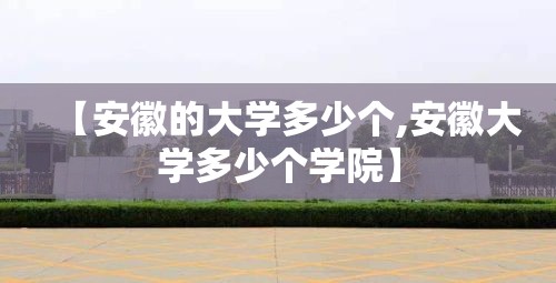 【安徽的大学多少个,安徽大学多少个学院】
