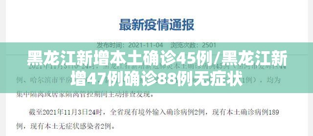 黑龙江新增本土确诊45例/黑龙江新增47例确诊88例无症状 黑龙江新增本土确诊45例/黑龙江新增47例确诊88例无症状