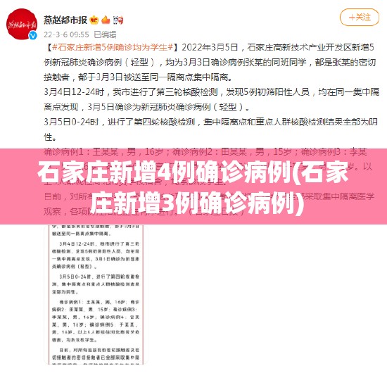 石家庄新增4例确诊病例(石家 庄新增3例确诊病例) 石家庄新增4例确诊病例(石家 庄新增3例确诊病例)