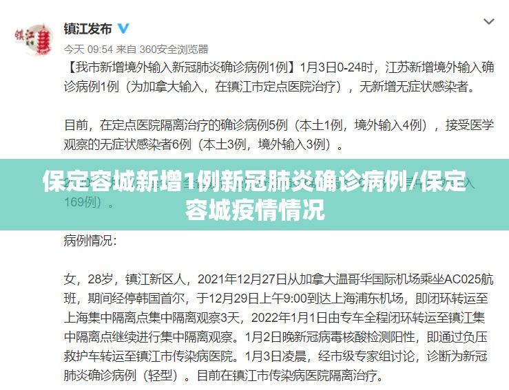 保定容城新增1例新冠肺炎确诊病例/保定容城疫情情况 保定容城新增1例新冠肺炎确诊病例/保定容城疫情情况