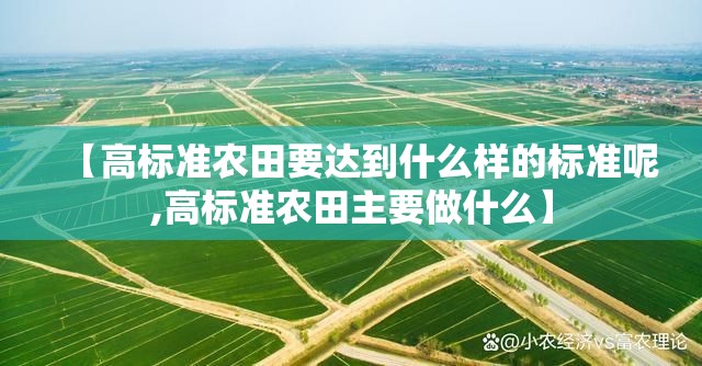 【高标准农田要达到什么样的标准呢,高标准农田主要做什么】 【高标准农田要达到什么样的标准呢,高标准农田主要做什么】