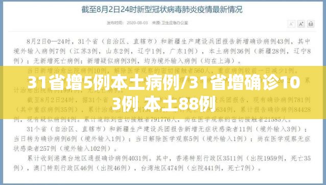 31省增5例本土病例/31省增确诊103例 本土88例 31省增5例本土病例/31省增确诊103例 本土88例