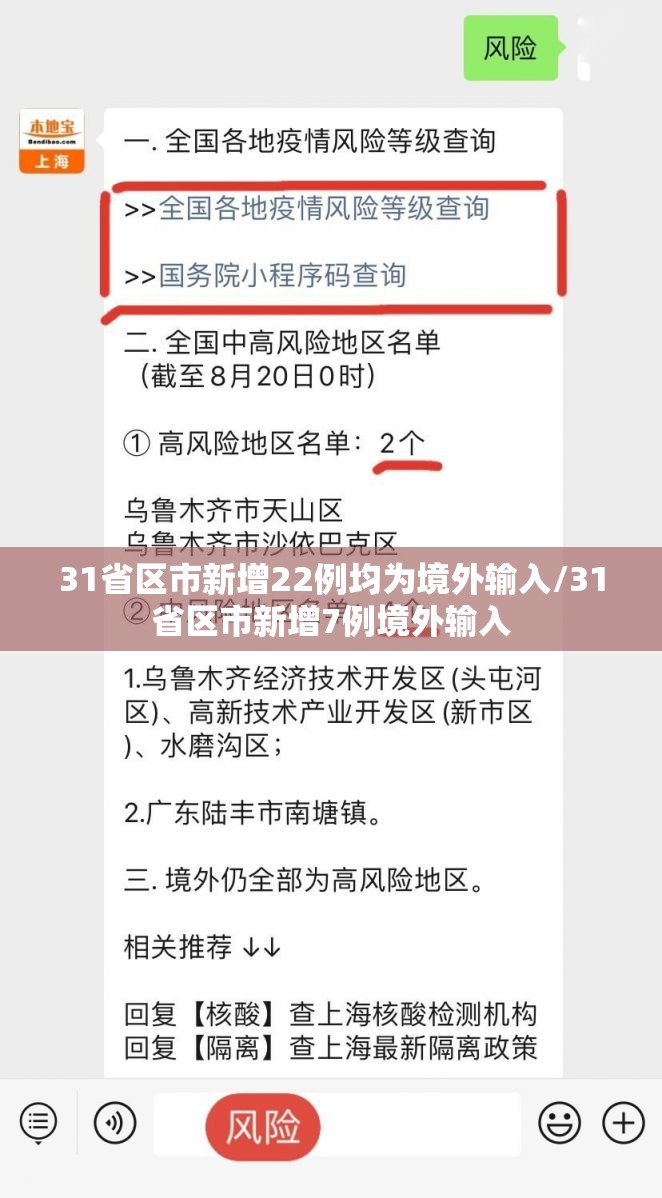 31省区市新增22例均为境外输入/31省区市新增7例境外输入 31省区市新增22例均为境外输入/31省区市新增7例境外输入