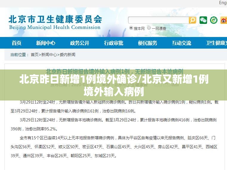 北京昨日新增1例境外确诊/北京又新增1例境外输入病例 北京昨日新增1例境外确诊/北京又新增1例境外输入病例
