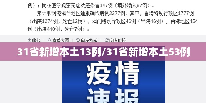 31省新增本土13例/31省新增本土53例 31省新增本土13例/31省新增本土53例