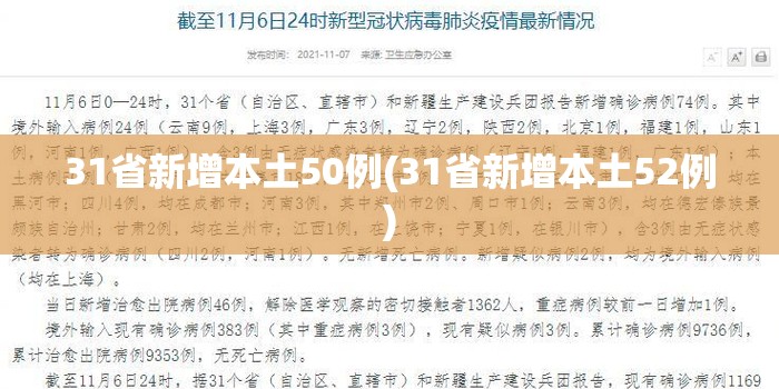 31省新增本土50例(31省新增本土52例) 31省新增本土50例(31省新增本土52例)