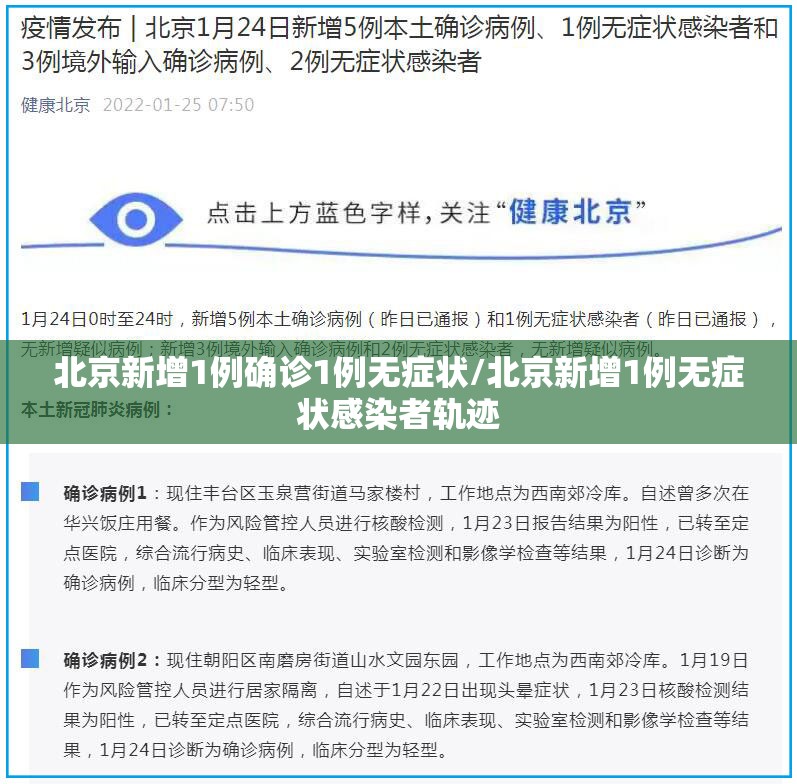 北京新增1例确诊1例无症状/北京新增1例无症状感染者轨迹 北京新增1例确诊1例无症状/北京新增1例无症状感染者轨迹