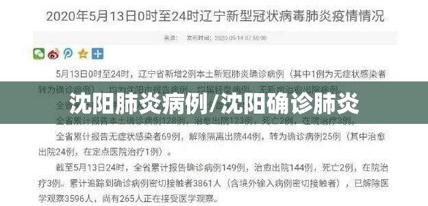沈阳肺炎病例/沈阳确诊肺炎