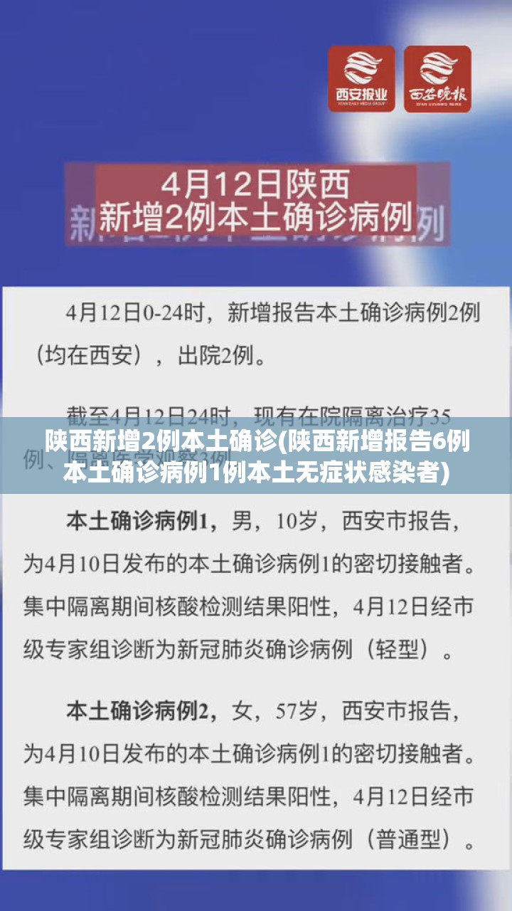 陕西新增2例本土确诊(陕西新增报告6例本土确诊病例1例本土无症状感染者)