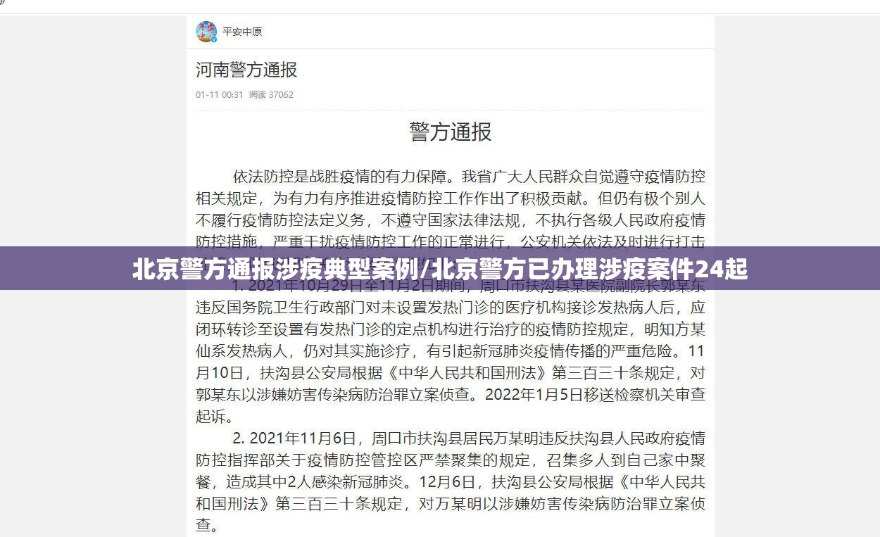北京警方通报涉疫典型案例/北京警方已办理涉疫案件24起