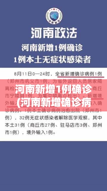 河南新增1例确诊(河南新增确诊病例1例活动轨迹) 河南新增1例确诊(河南新增确诊病例1例活动轨迹)
