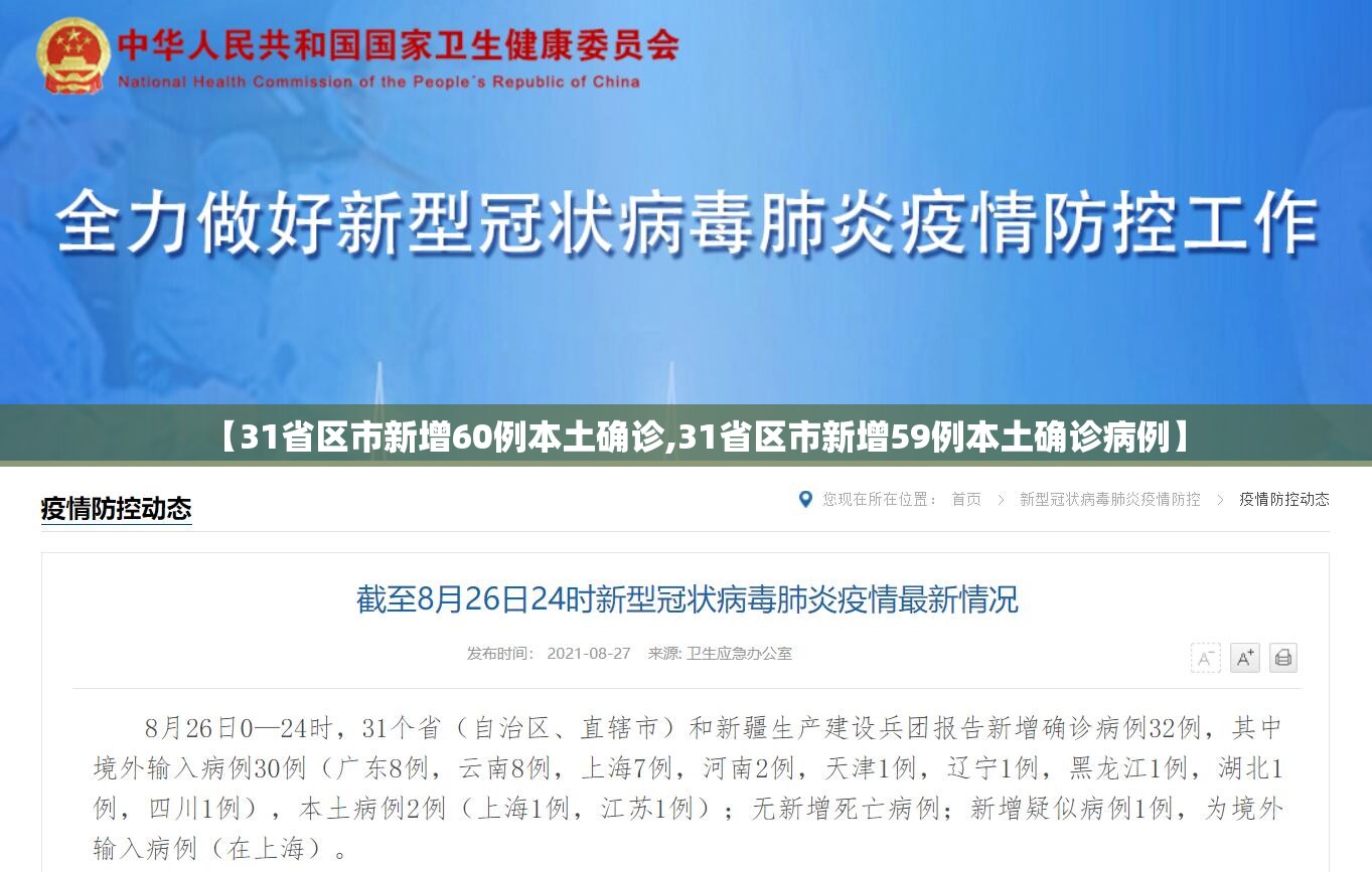 【31省区市新增60例本土确诊,31省区市新增59例本土确诊病例】