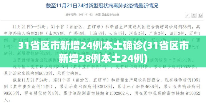 31省区市新增24例本土确诊(31省区市新增28例本土24例) 31省区市新增24例本土确诊(31省区市新增28例本土24例)