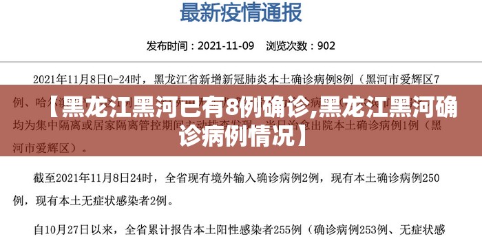 【黑龙江黑河已有8例确诊,黑龙江黑河确诊病例情况】 【黑龙江黑河已有8例确诊,黑龙江黑河确诊病例情况】
