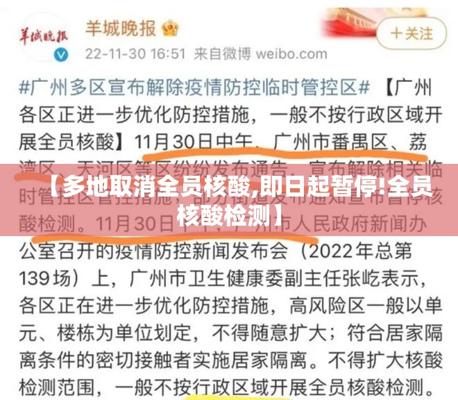 【多地取消全员核酸,即日起暂停!全员核酸检测】 【多地取消全员核酸,即日起暂停!全员核酸检测】