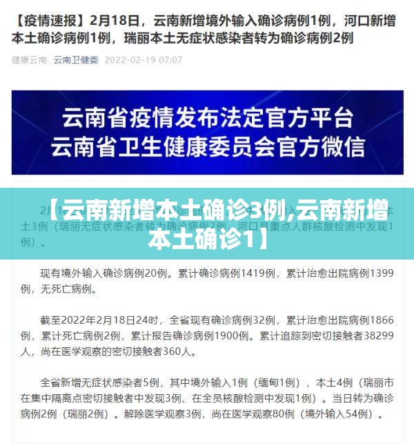 【云南新增本土确诊3例,云南新增本土确诊1】 【云南新增本土确诊3例,云南新增本土确诊1】