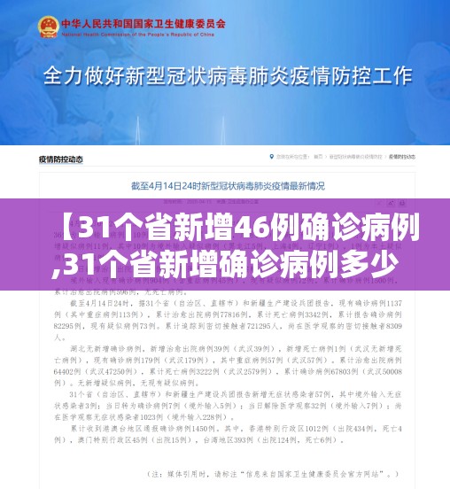 【31个省新增46例确诊病例,31个省新增确诊病例多少】 【31个省新增46例确诊病例,31个省新增确诊病例多少】