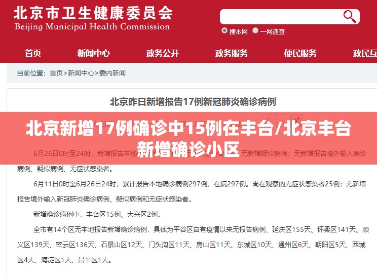 北京新增17例确诊中15例在丰台/北京丰台新增确诊小区 北京新增17例确诊中15例在丰台/北京丰台新增确诊小区