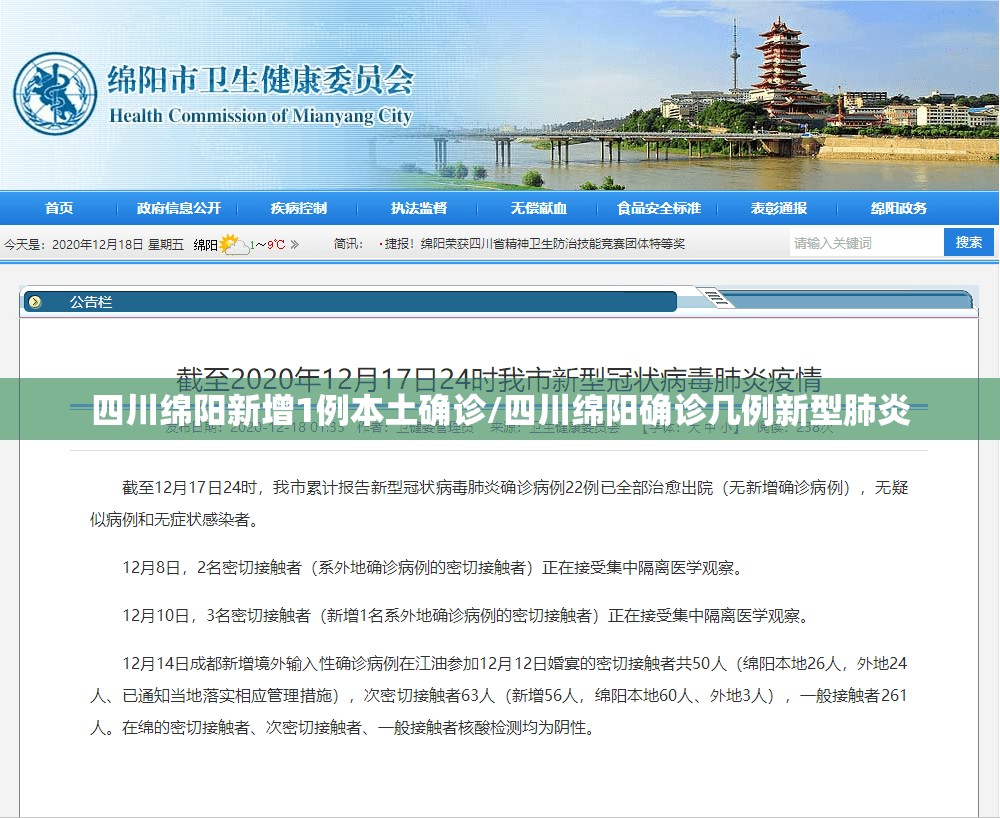 四川绵阳新增1例本土确诊/四川绵阳确诊几例新型肺炎 四川绵阳新增1例本土确诊/四川绵阳确诊几例新型肺炎