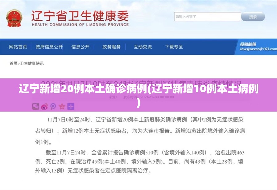 辽宁新增20例本土确诊病例(辽宁新增10例本土病例) 辽宁新增20例本土确诊病例(辽宁新增10例本土病例)