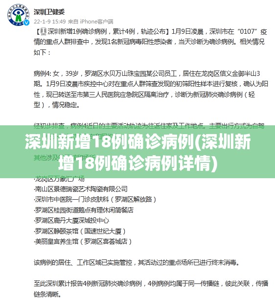 深圳新增18例确诊病例(深圳新增18例确诊病例详情) 深圳新增18例确诊病例(深圳新增18例确诊病例详情)