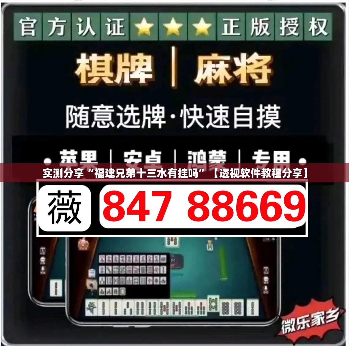 实测分享“福建兄弟十三水有挂吗”【透视软件教程分享】