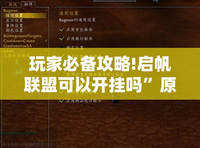 玩家必备攻略!启帆联盟可以开挂吗”原来可以开挂