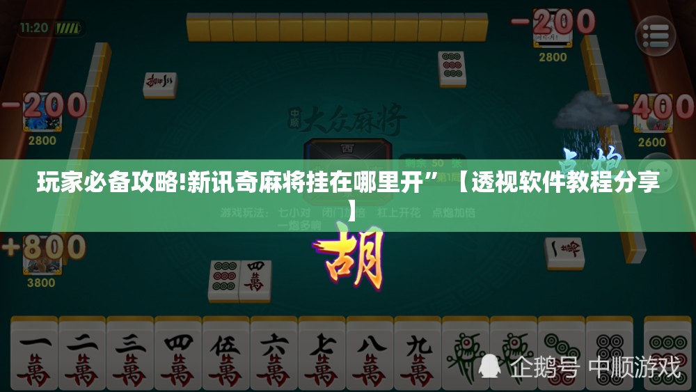玩家必备攻略!新讯奇麻将挂在哪里开	”【透视软件教程分享】