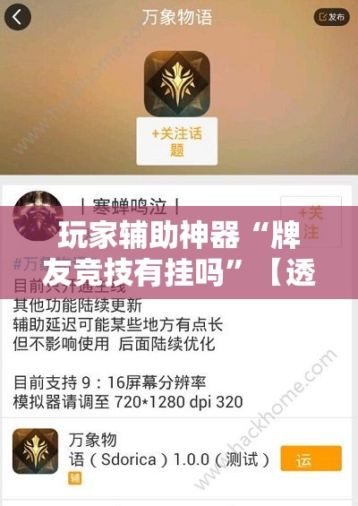 玩家辅助神器“牌友竞技有挂吗	”【透视软件教程分享】