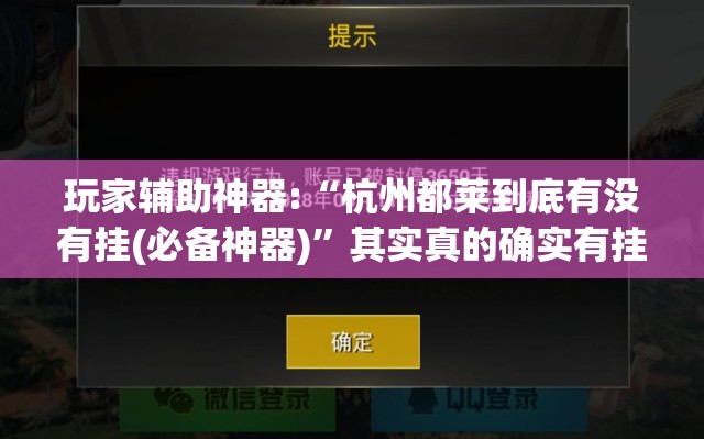 玩家辅助神器:“杭州都莱到底有没有挂(必备神器)”其实真的确实有挂