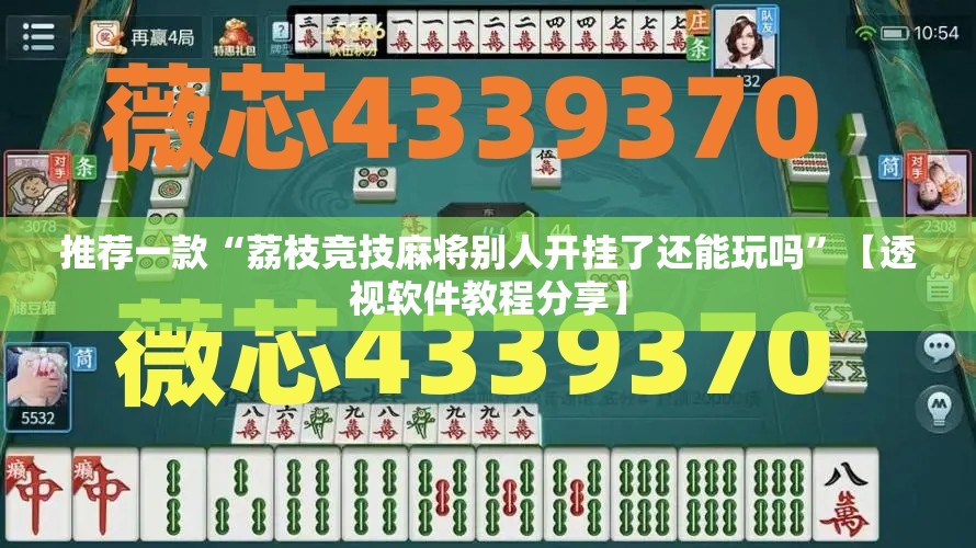 推荐一款“荔枝竞技麻将别人开挂了还能玩吗”【透视软件教程分享】
