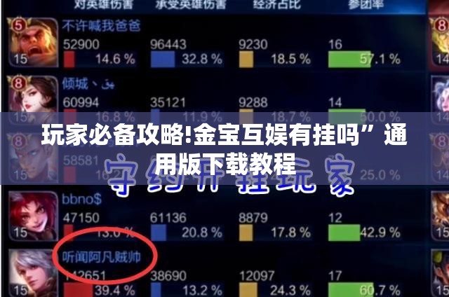 玩家必备攻略!金宝互娱有挂吗”通用版下载教程