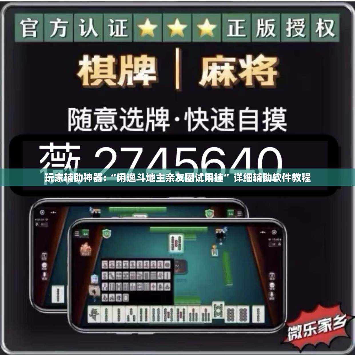 玩家辅助神器:“闲逸斗地主亲友圈试用挂”详细辅助软件教程