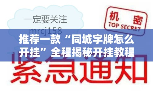 推荐一款“同城字牌怎么开挂	”全程揭秘开挂教程